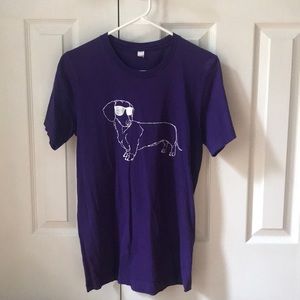 Purple dachshund tee.
